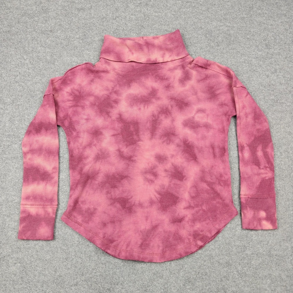 Maeve Shirt Womens XSP Petite Pink‎ Thermal Waffle Knit Turtleneck Tunic Top